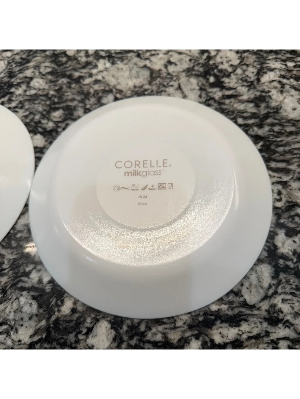 2 Corelle Everyday Expressions Milk Glass Salad Plates 7.5